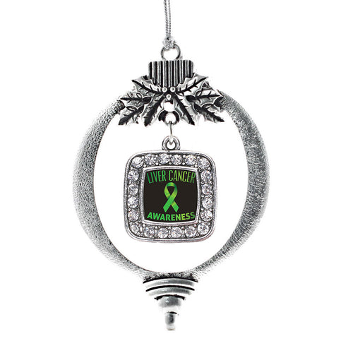 Liver Cancer Awareness Square Charm Christmas / Holiday Ornament