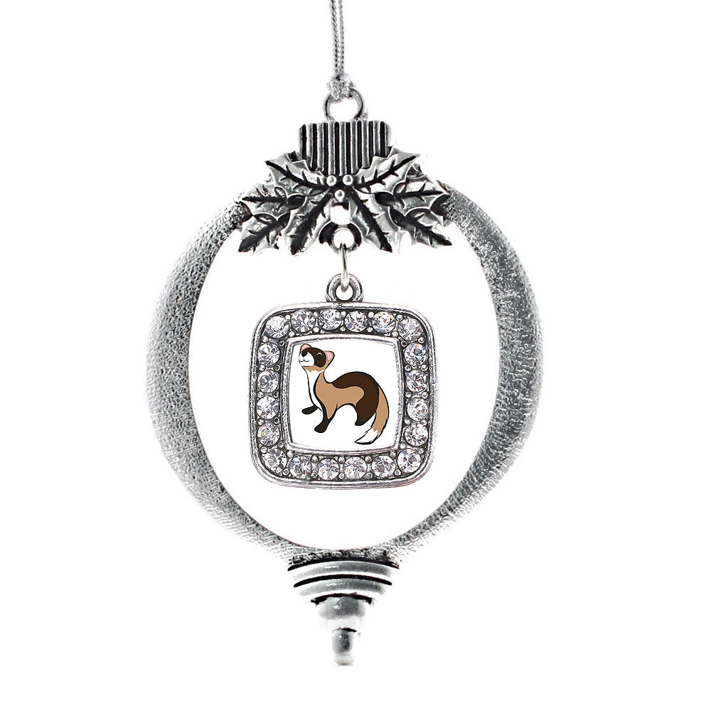 Ferret Square Charm Christmas / Holiday Ornament