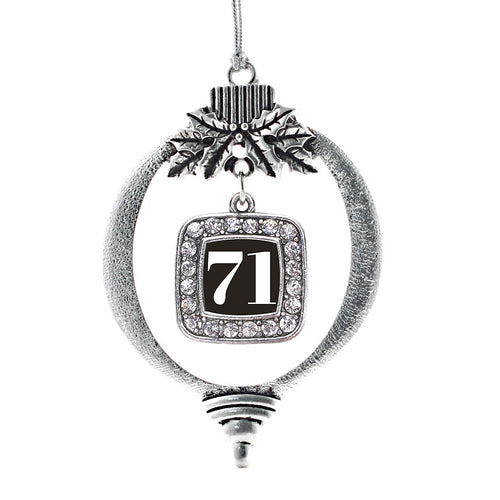 Number 71 Square Charm Christmas / Holiday Ornament