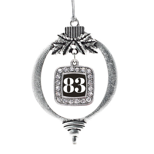 Number 83 Square Charm Christmas / Holiday Ornament