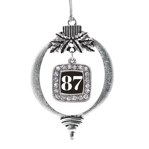 Number 87 Square Charm Christmas / Holiday Ornament