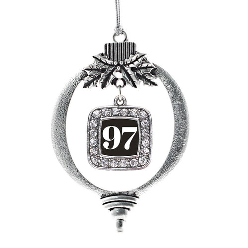 Number 97 Square Charm Christmas / Holiday Ornament