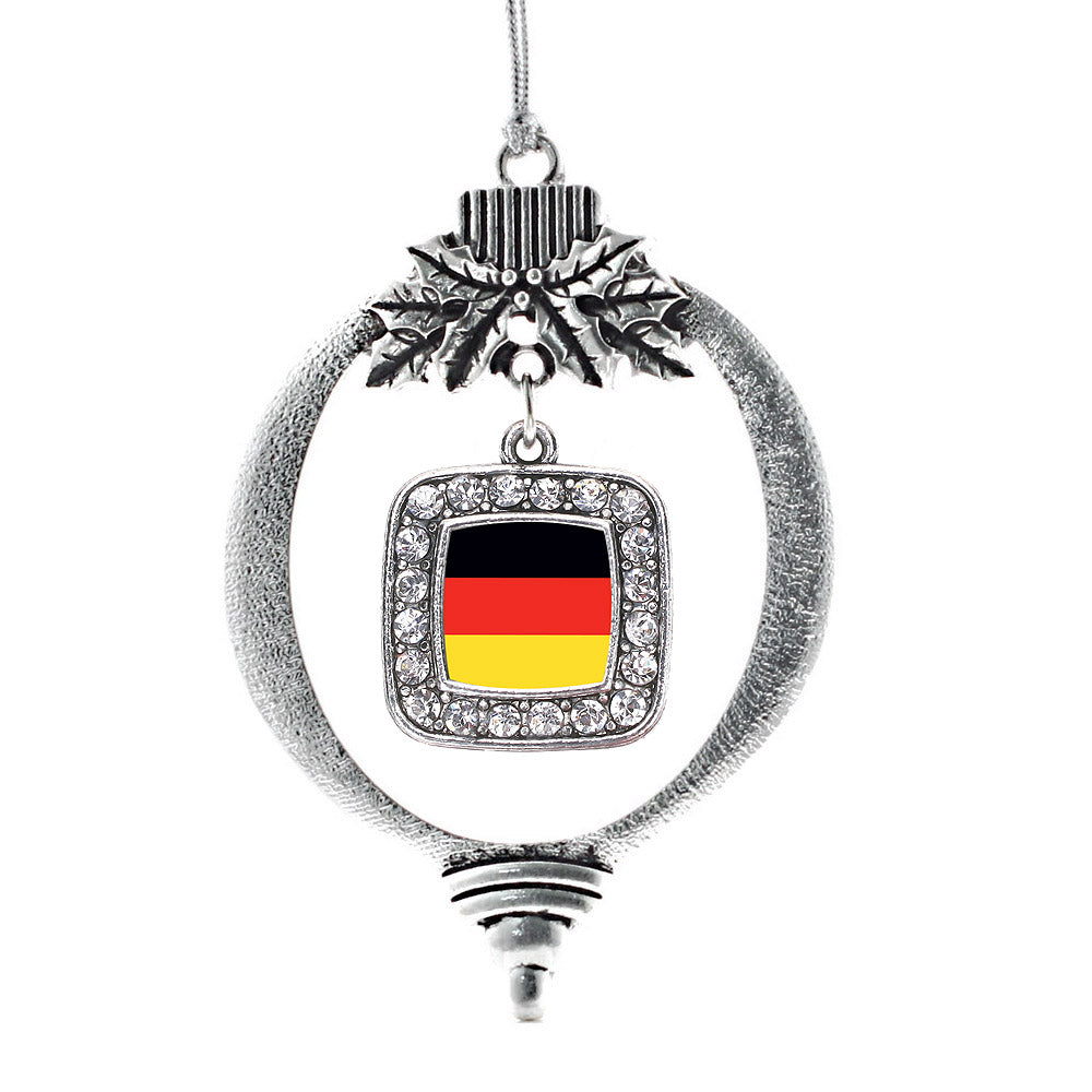 Germany Flag Square Charm Christmas / Holiday Ornament