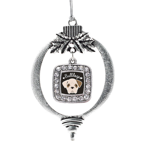 Bulldog Lover Square Charm Christmas / Holiday Ornament