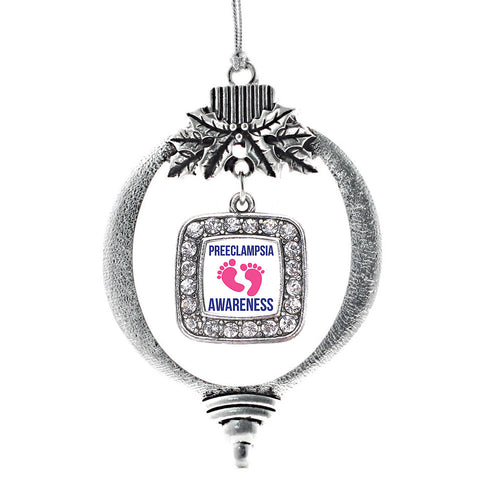 Preeclampsia Awareness Square Charm Christmas / Holiday Ornament