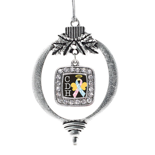 CDH Awareness Square Charm Christmas / Holiday Ornament