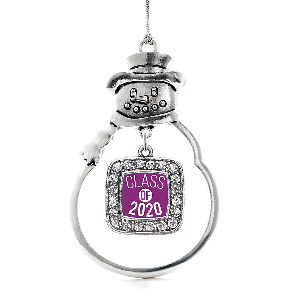 Purple Class of 2020 Square Charm Christmas / Holiday Ornament