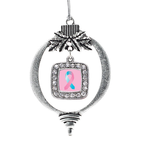 SIDS Awareness Ribbon Square Charm Christmas / Holiday Ornament