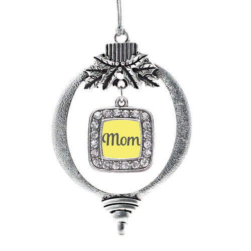 Yellow Mom Square Charm Christmas / Holiday Ornament