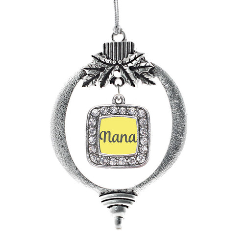 Yellow Nana Square Charm Christmas / Holiday Ornament