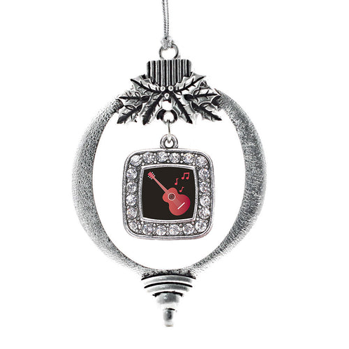 Guitar Lovers Square Charm Christmas / Holiday Ornament