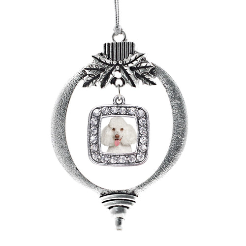 Poodle Face Square Charm Christmas / Holiday Ornament