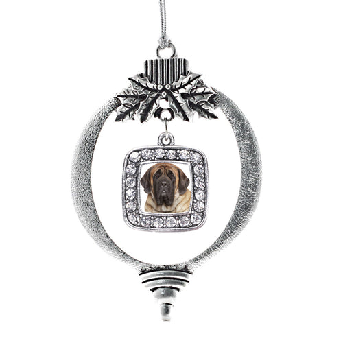 Mastiff Face Square Charm Christmas / Holiday Ornament