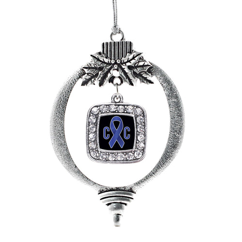 Colon Cancer Awareness Square Charm Christmas / Holiday Ornament