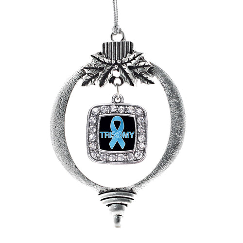 Trisomy Awareness Square Charm Christmas / Holiday Ornament