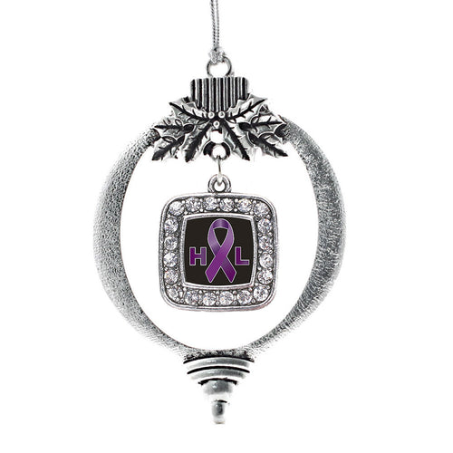 Hodgkin's Lymphoma Support Square Charm Christmas / Holiday Ornament