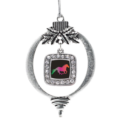 Horse Lovers Square Charm Christmas / Holiday Ornament