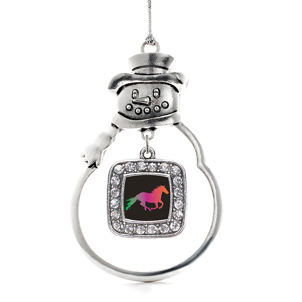 Horse Lovers Square Charm Christmas / Holiday Ornament