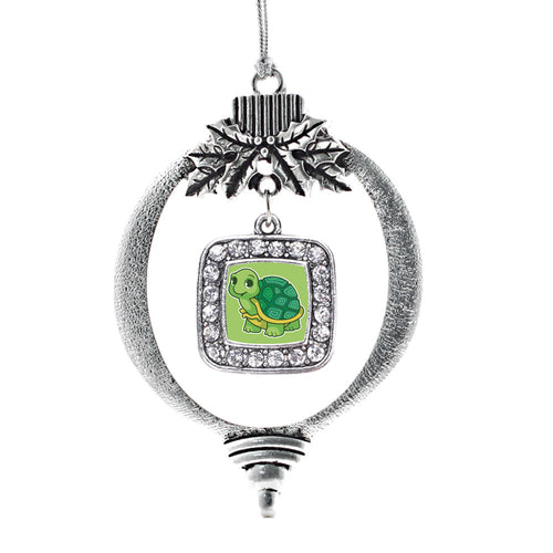 Baby Turtle Square Charm Christmas / Holiday Ornament