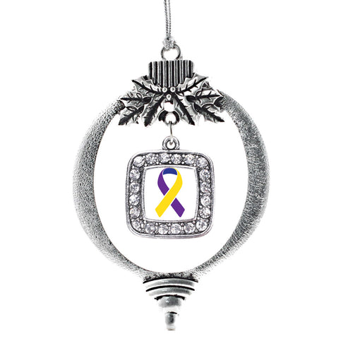 Bladder Cancer Awareness Square Charm Christmas / Holiday Ornament