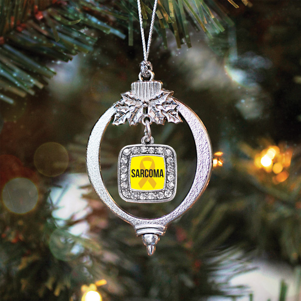 Sarcoma Awareness Square Charm Christmas / Holiday Ornament