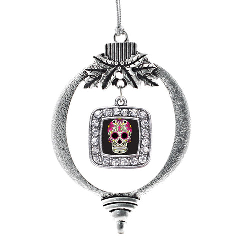 Sugar Skull Square Charm Christmas / Holiday Ornament