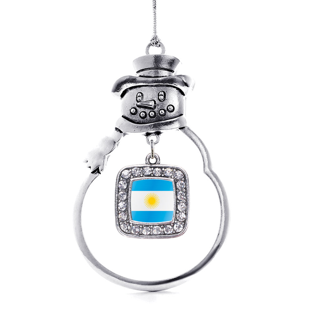 Argentina Flag Square Charm Christmas / Holiday Ornament