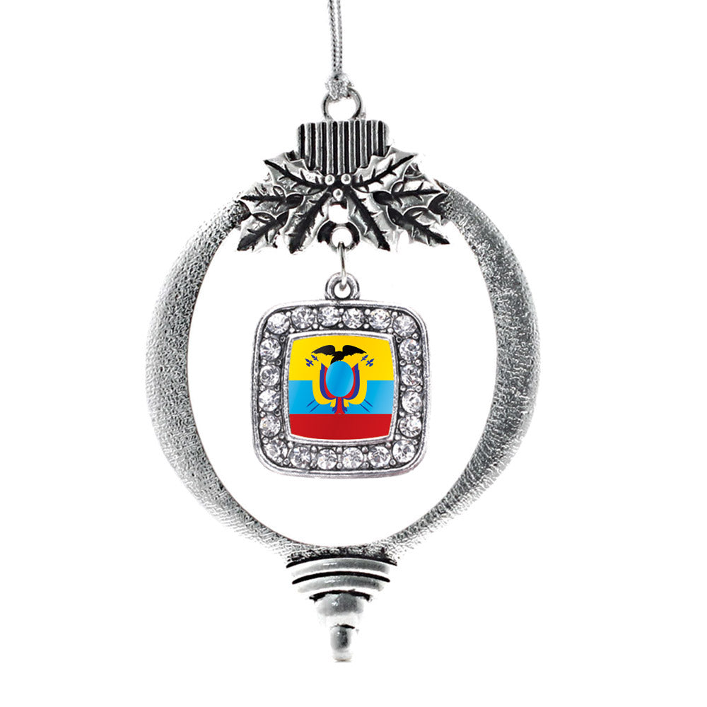 Ecuador Flag Square Charm Christmas / Holiday Ornament