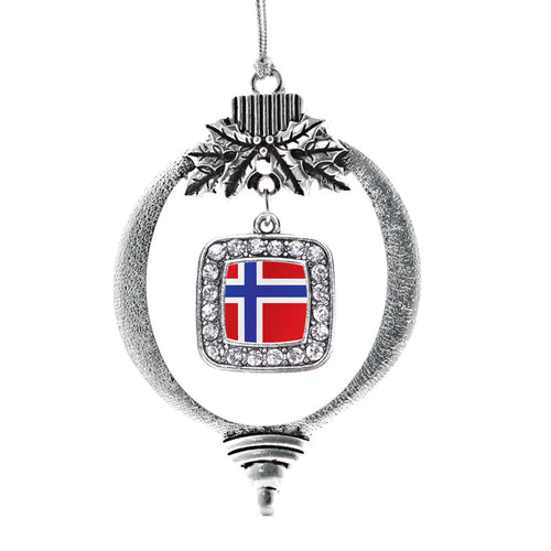 Norway Flag Square Charm Christmas / Holiday Ornament