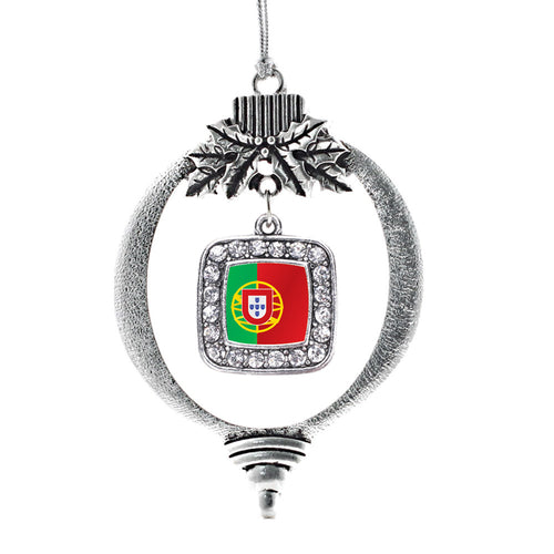 Portugal Flag Square Charm Christmas / Holiday Ornament