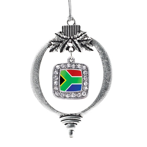 South Africa Flag Square Charm Christmas / Holiday Ornament