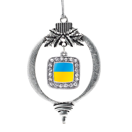 Ukraine Flag Square Charm Christmas / Holiday Ornament