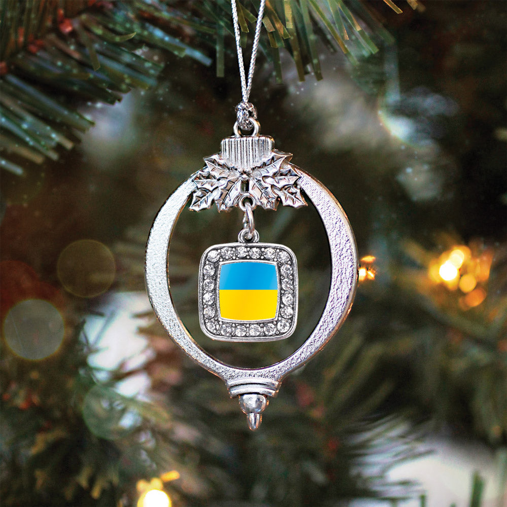 Ukraine Flag Square Charm Christmas / Holiday Ornament