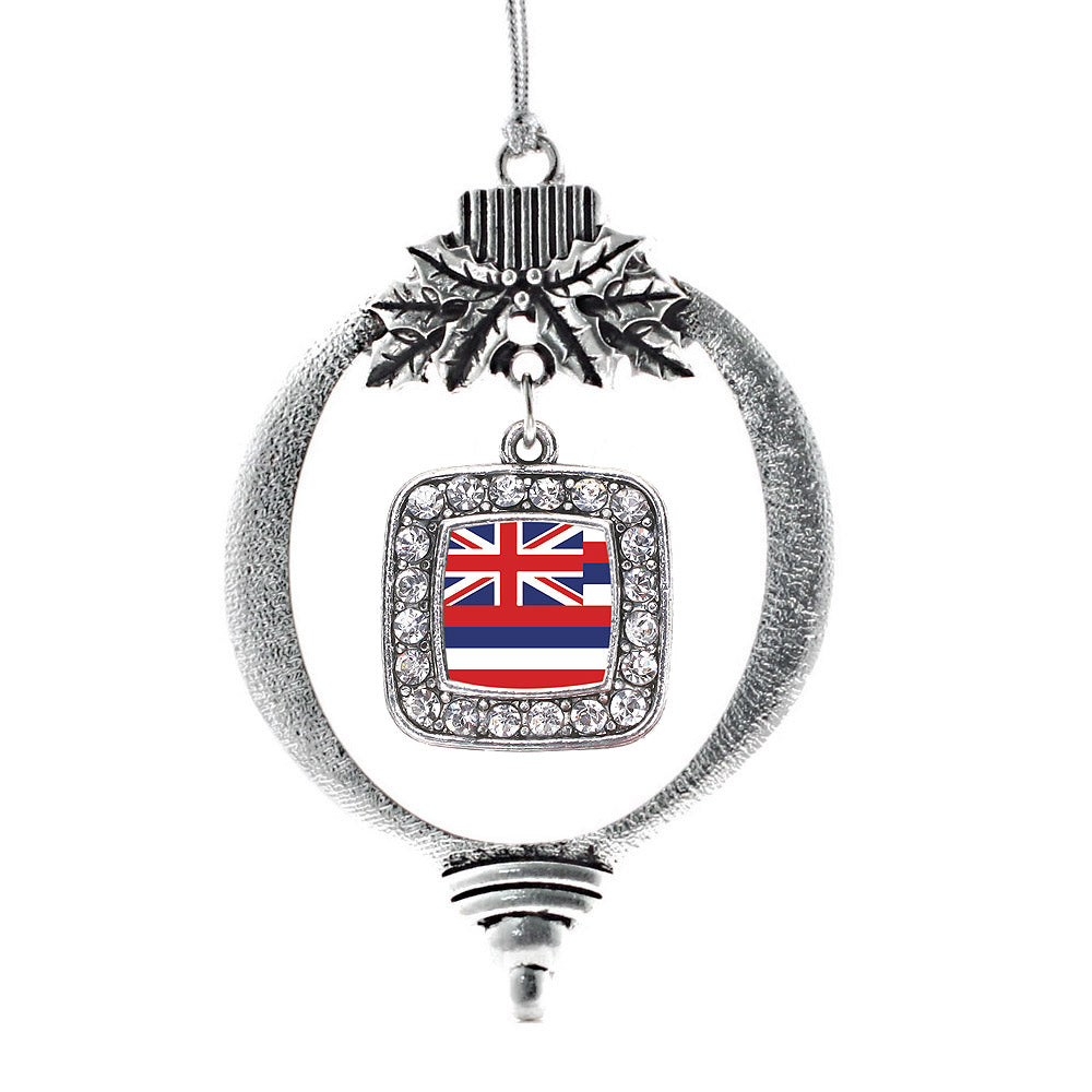 Hawaii Flag Square Charm Christmas / Holiday Ornament