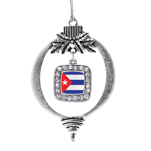 Cuba Flag Square Charm Christmas / Holiday Ornament