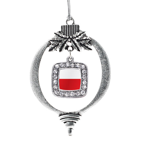 Poland Flag Square Charm Christmas / Holiday Ornament