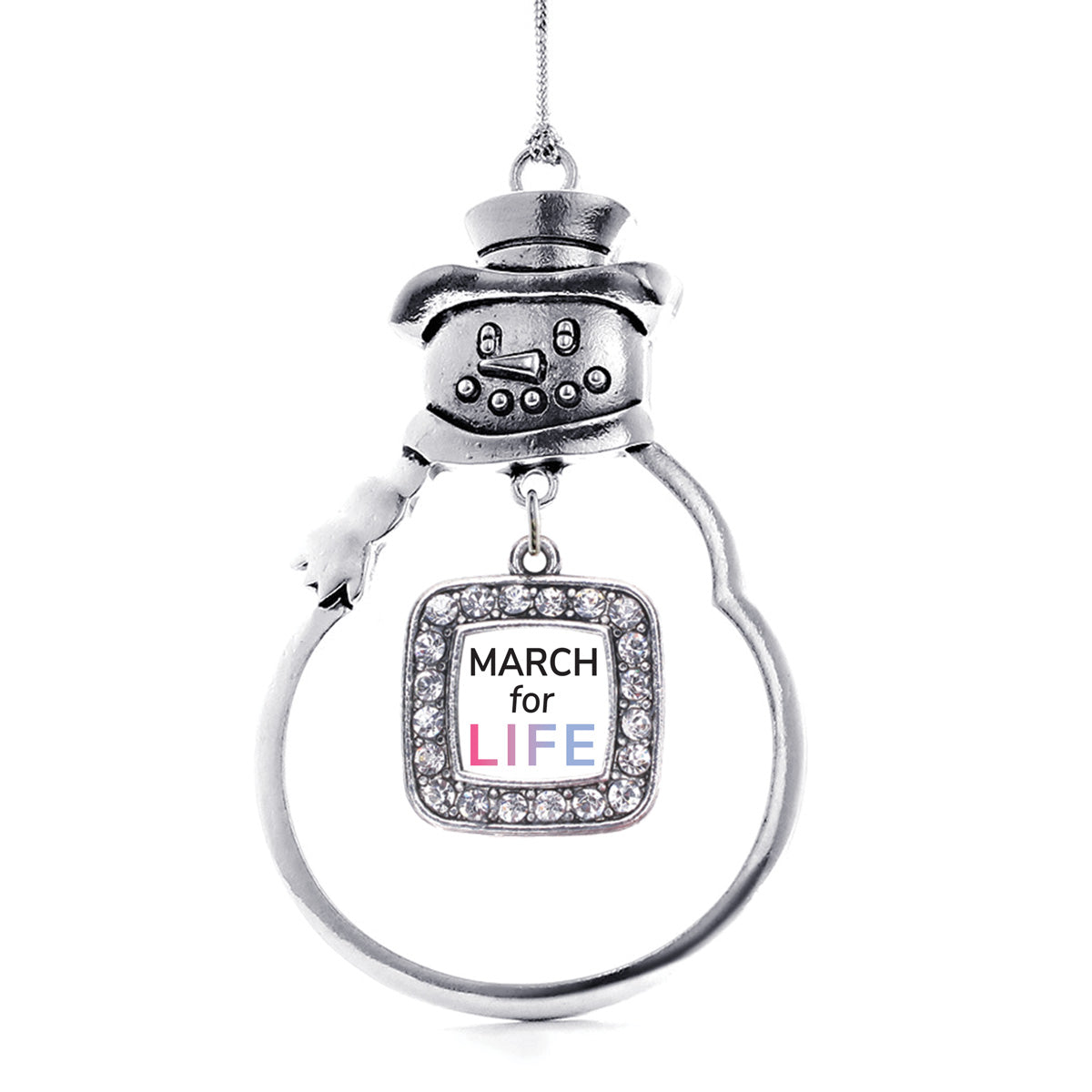 March For Life Square Charm Christmas / Holiday Ornament