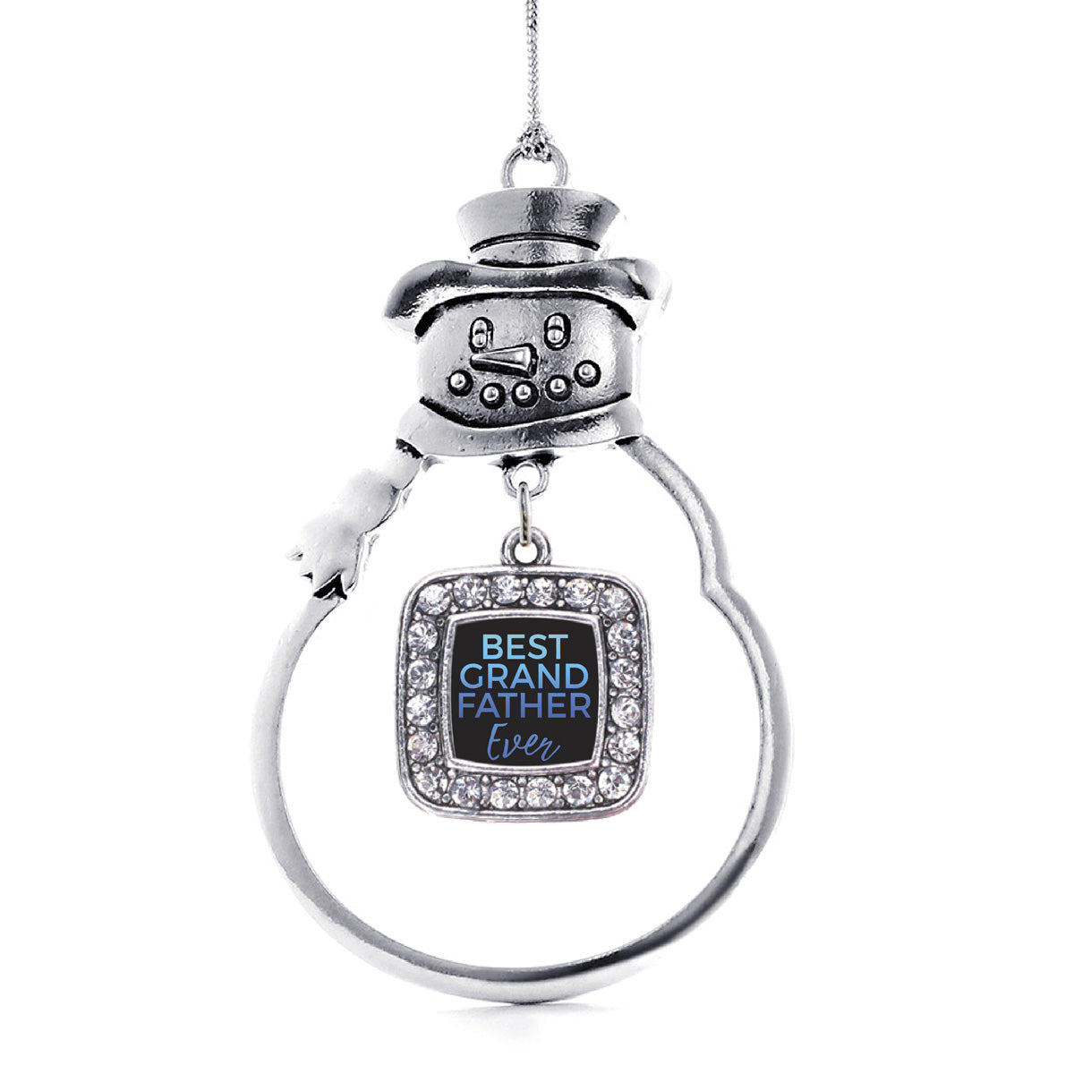 Best Grandfather Ever Square Charm Christmas / Holiday Ornament