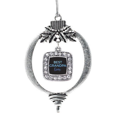 Best Grandpa Ever Square Charm Christmas / Holiday Ornament