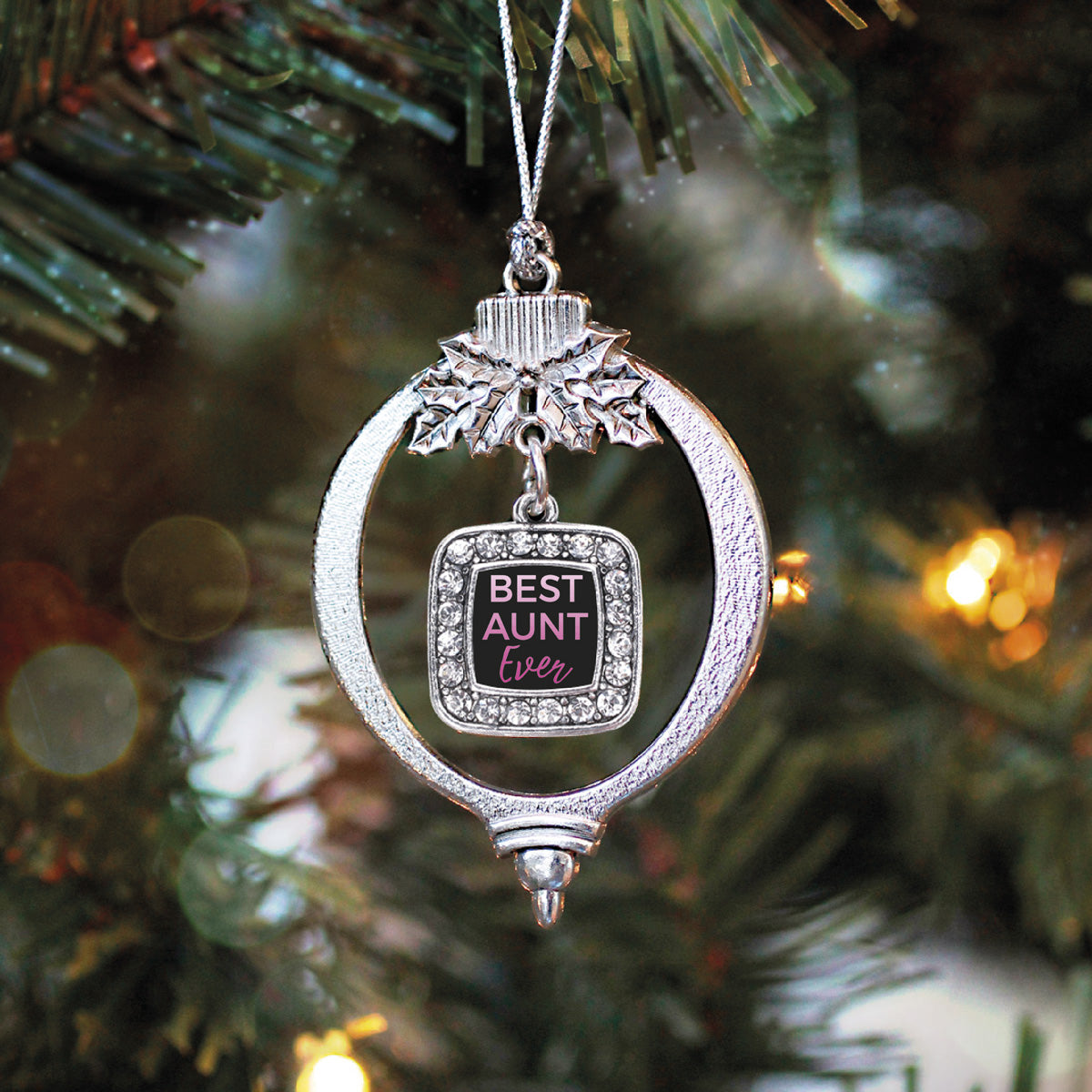 Best Aunt Ever Square Charm Christmas / Holiday Ornament