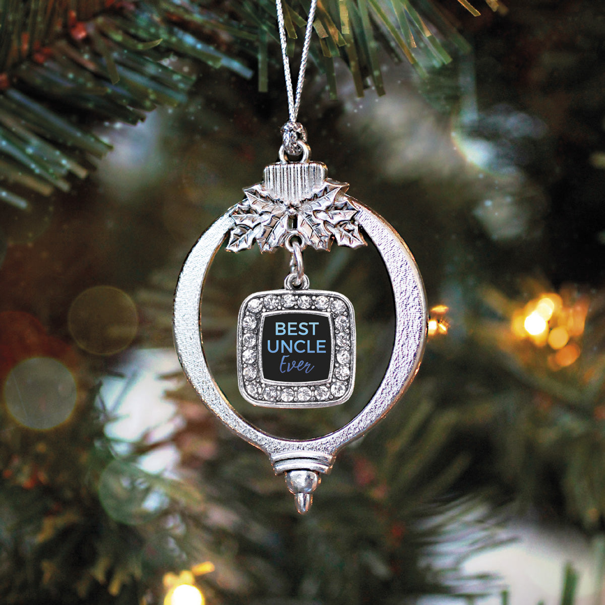 Best Uncle Ever Square Charm Christmas / Holiday Ornament
