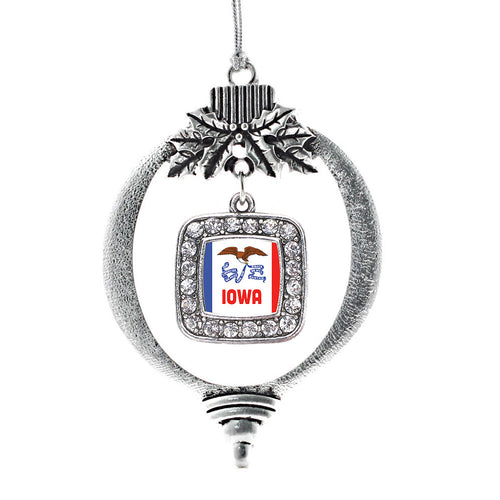 Iowa Flag Square Charm Christmas / Holiday Ornament