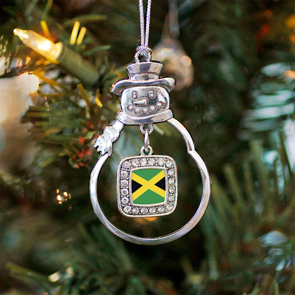 Jamaican Flag Square Charm Christmas / Holiday Ornament