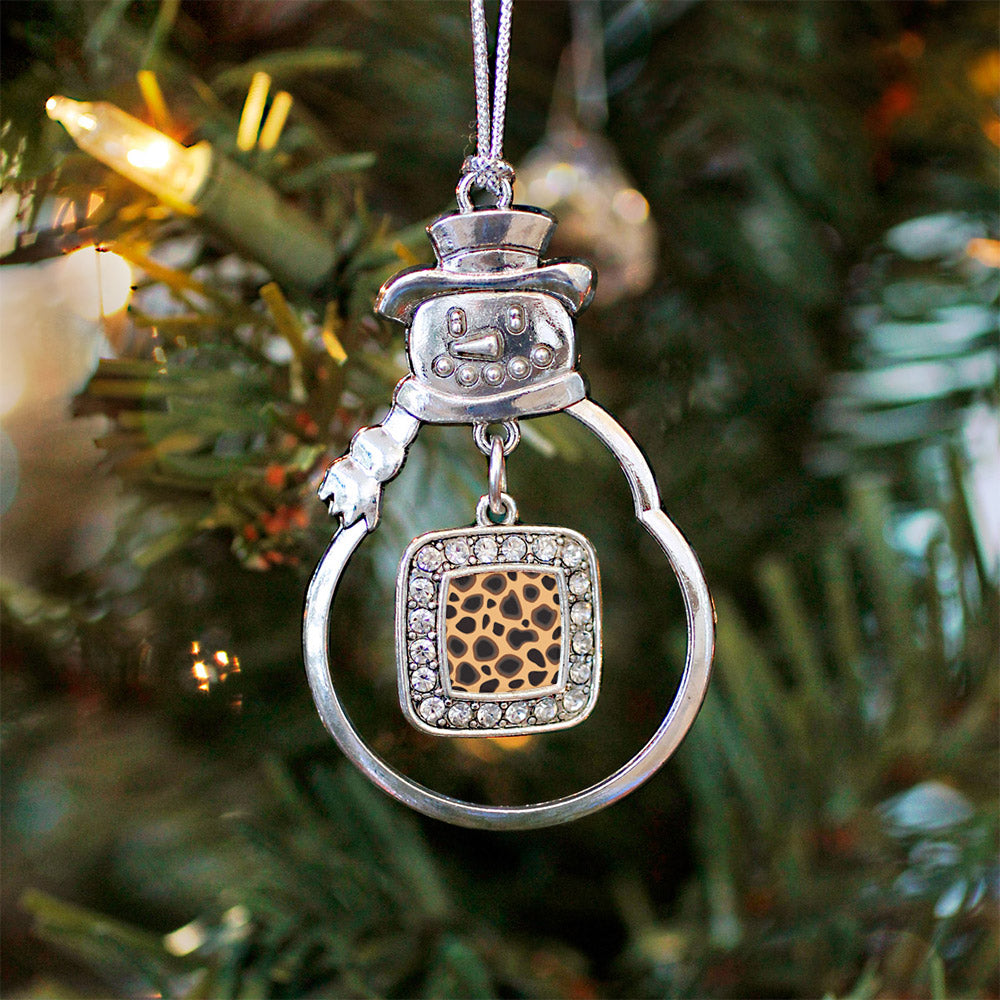 Leopard Print Square Charm Christmas / Holiday Ornament