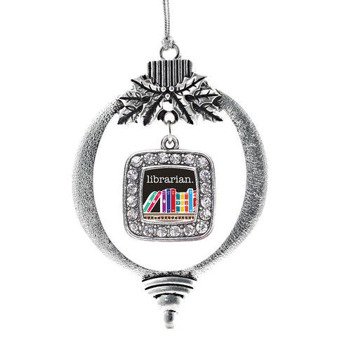 Librarian Square Charm Christmas / Holiday Ornament