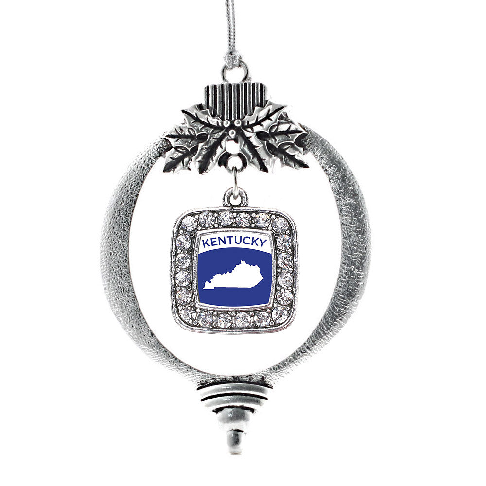 Kentucky Outline Square Charm Christmas / Holiday Ornament