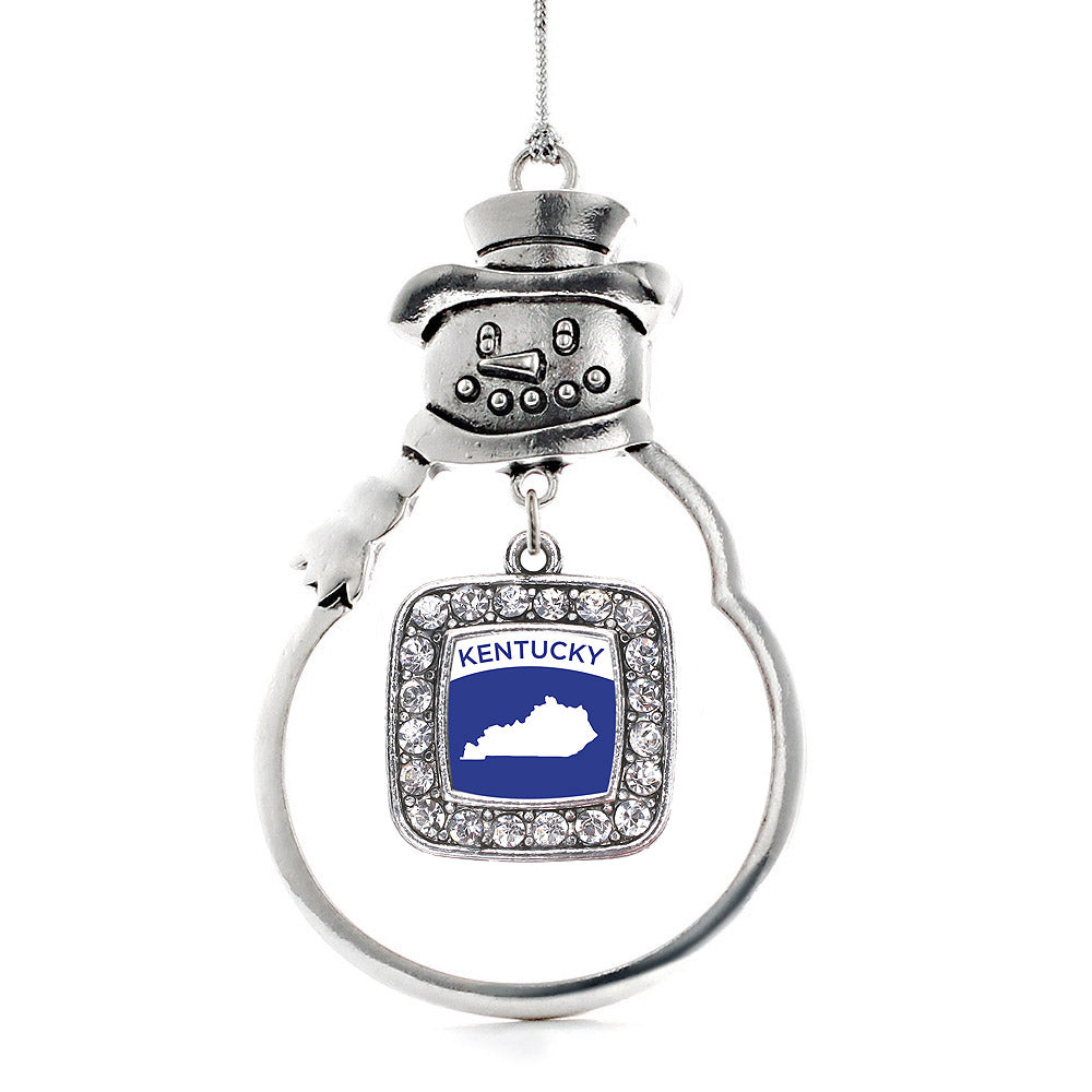 Kentucky Outline Square Charm Christmas / Holiday Ornament