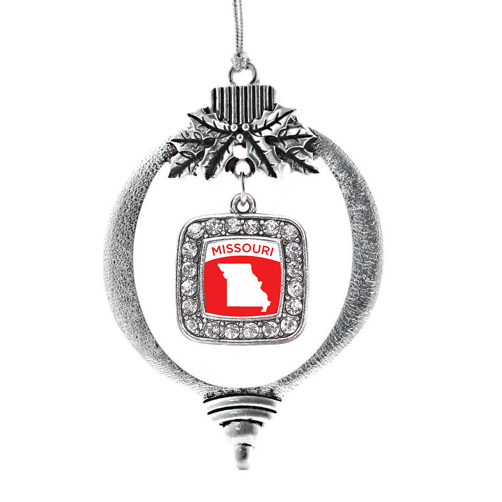 Missouri Outline Square Charm Christmas / Holiday Ornament
