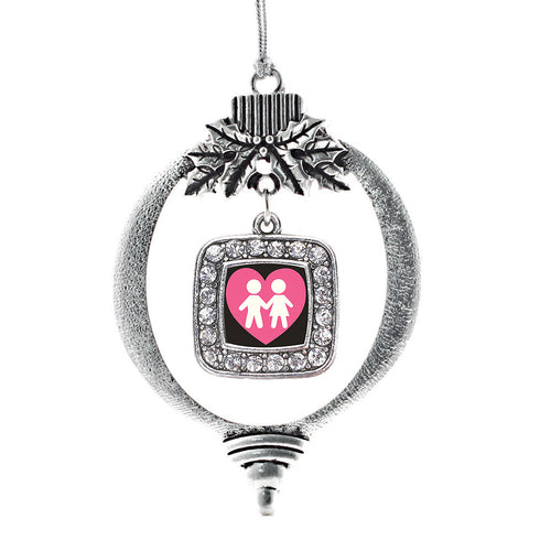 Love My Kids Square Charm Christmas / Holiday Ornament