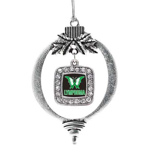 Lymphoma Support and Awareness Square Charm Christmas / Holiday Ornament